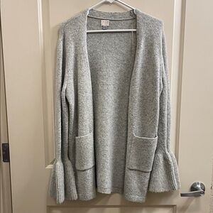 Cozy Gray Open-Front Sweater